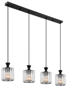 Globo 15742-4 - Lampadario a sospensione con filo JORDANA 4xE27/60W/230V nero