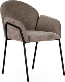 Set di sedie da pranzo color pesca in imbottito 2 pz Aslin – MOME