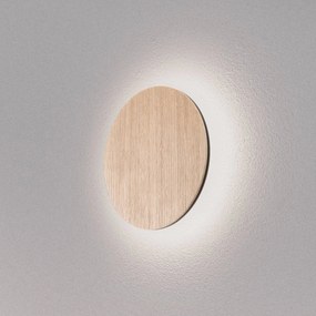Argon Applique a LED Orios, legno, Ø 20 cm, a distribuzione indiretta