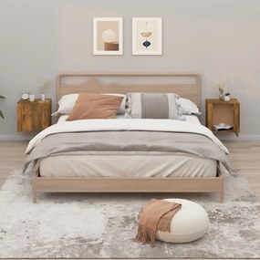 Comodini A Muro 2 Pz Rovere Fumo 50x30x47 Cm /