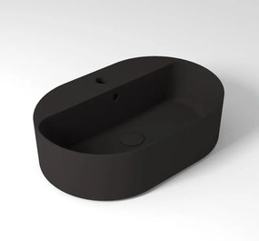 Lavabo da appoggio OLYMPIA CERAMICA ovale in ceramica L 60 x H 17 x P 40 cm nero