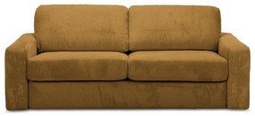 Divano color senape allungabile con rivestimento in velluto a coste 195 cm Nona – Makamii