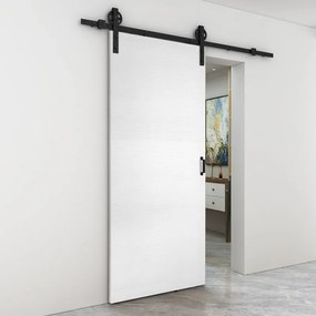 Porta scorrevole reversibile Trinity in mdf bianco, L 93 x H 212 cm, con binario Rodeo