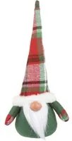 Gnomo natalizio fermaporta 33 cm cappello tartan