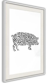 Poster  Curly Pig  Cornice Quadri Cornice nera, Larghezza x Altezza Home decor 40x60