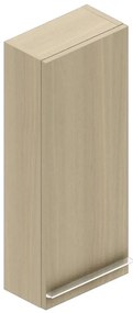 Pensile bagno Linea rovere natura in vetro, 1 anta apertura da destra e sinistra P 16 x L 30 x H 75 cm