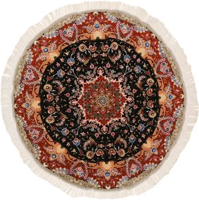 Tabriz Tappeto persiano 160 x 150 Nero (Iran) Annodato A Mano