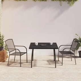Set Da Pranzo Da Giardino 3 Pz İn Acciaio Antracite /