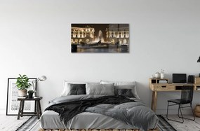 Quadro acrilico Night Square di Roma Fountain 100x50 cm