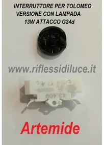 Artemide interruttore di ricambio per tolomeo versione con lampada 13W attacco G24d