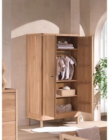 Armadio per bambini di colore naturale in rovere massiccio 100x190x55 cm Forrest – Vipack