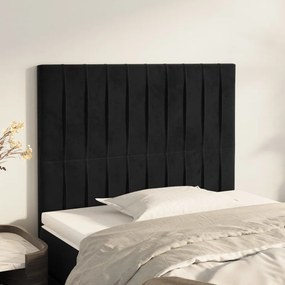 Testiera 2 Pz Nera 90x5x78/88 Cm İn Velluto /