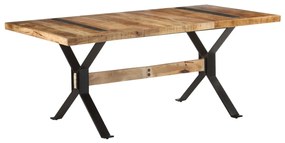 Tavolo da pranzo 180x90x76 cm in legno massello di mango grezzo