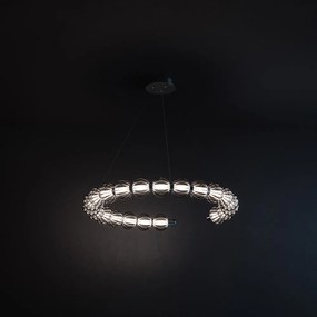 Lampadario Contemporaneo Amulet 30W Metallo E Vetro Cromo