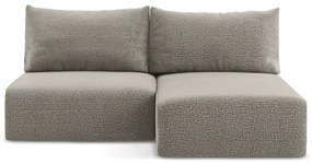 Divano angolare beige allungabile/con contenitore (con penisola a destra) Kalena – Makamii