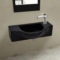 Lavandino Bagno in Ceramica Nera con Foro per Rubinetto cod mxl 51525