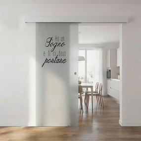 Porta scorrevole sinistra Sogno in vetro trasparente, L 88 x H 215 cm, con binario Meli