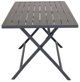 ABELUS - set tavolo in alluminio cm 130 x 77 x 73 h con 4 sedie Abelus