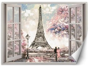 Carta Da Parati, Vista finestra Torre Eiffel Parigi Francia