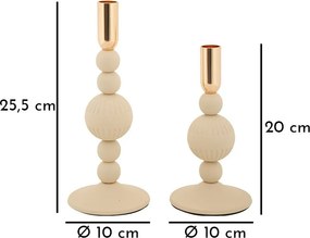 Portacandele in set in metallo 2 pz Aster – Mauro Ferretti