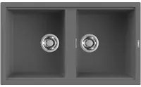 Lavello Elleci Incasso 2 vasche 86x51 Best 450 Keratek Plus Grigio Dark Grey LKB45099