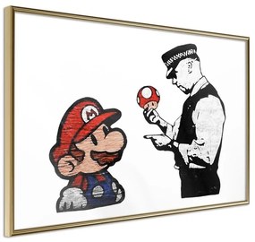 Poster  Banksy: Mario and Copper  Cornice Quadri Cornice d'oro, Larghezza x Altezza Home decor 90x60