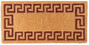 Zerbino Imperiale in Cocco Naturale con Cornice Grecata Marrone 45x90 cm – Made in India