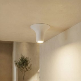 Plafoniera Ø167x130mm GU10 in Gesso Pitturabile Rotonda