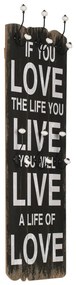 Appendiabiti Da Parete Con 6 Ganci Love Lıve 120x40 Cm /