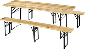 Set birreria con tavolo e due panche a tre gambe