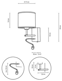 Spot-Light 67291974 - Lampada da parete LED BOHO 1xE27/25W/230V + LED/1W/230V in rovere
