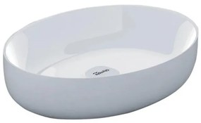 Lavabo da appoggio Metamorfosi OLYMPIA CERAMICA ovale in ceramica L 55 x H 14 x P 42 cm bianco lucido