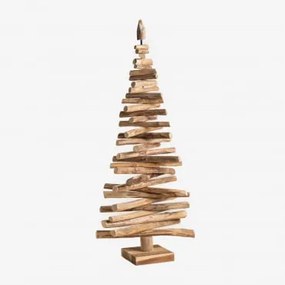 Albero di Natale in legno di teak Jingle Marrone Legno Scuro - Sklum