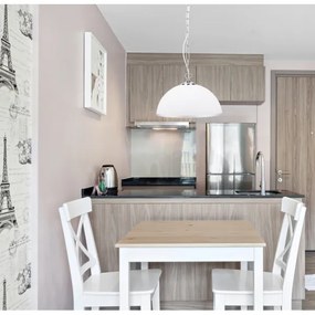 Lampadario a sospensione con catena SUGAR 1xE27/60W/230V bianco