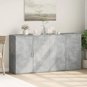 Credenze 2 pz grigio cemento 79x38x80 cm in legno multistrato