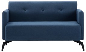 Divano a 2 posti rivestito in tessuto 115x60x67 cm blu