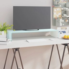 Supporto tv / rialzo monitor in vetro verde 80x30x13 cm