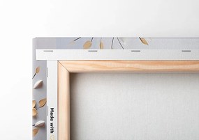 Stampa su tela – Albero con fiori bianco-dorati