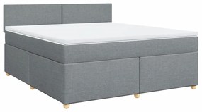 Giroletto a molle con materasso grigio chiaro180x200 cm tessuto