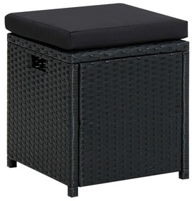 Set Divani da Giardino 6 pz con Cuscini in Polyrattan Nero