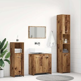 Set Mobili Da Bagno 4 Pz Legno Antico İn Legno Multistrato /