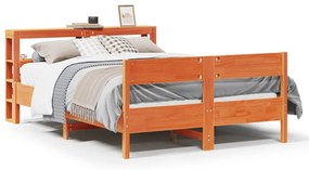 Letto Senza Materasso Marrone Cera 160x200 Cm İn Legno Di Pino /