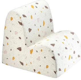 Poltrona per bambini bianca con rivestimento in bouclé e ciniglia Terrazzo Cloud – Wigiwama