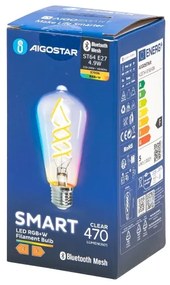 LED RGBW Lampadina FILAMENT ST64 E27/4,9W/230V 2700K - Aigostar