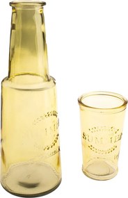 Caraffa in vetro giallo con bicchiere, 800 ml - Dakls
