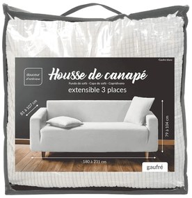 Copridivano color crema con rivestimento elastico per divano a 3 posti Sacha – douceur d'intérieur