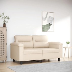 Divano A 2 Posti Beige 120 Cm İn Tessuto Microfibra /
