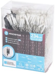 Aigostar - Catena luminosa LED natalizia per esterni 234 LED/3,6W/230V 1,2x1,8m IP44 bianco freddo