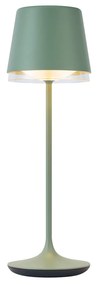 Lampada da tavolo verde con LED IP65 ricaricabile con stazione di ricarica - Bass