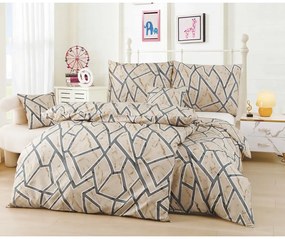 Biancheria da letto singola in micro raso 140x200 cm, marrone chiaro, 6 pezzi Marco - My House